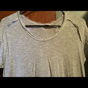 Black and White Striped Distressed Shirt